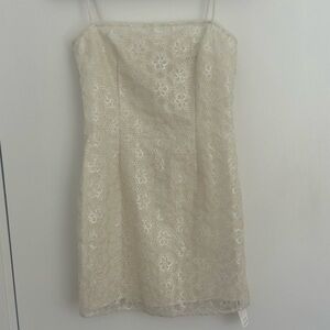 Chic Cream Lace Mini Dress